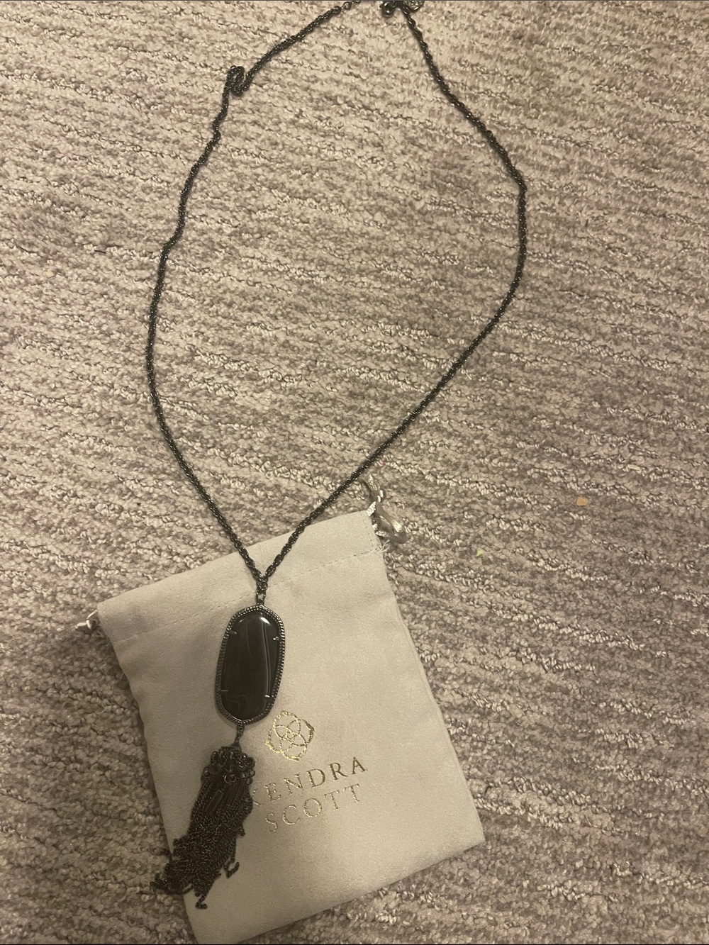Kendra Scott Black Rayne Pendant Necklace